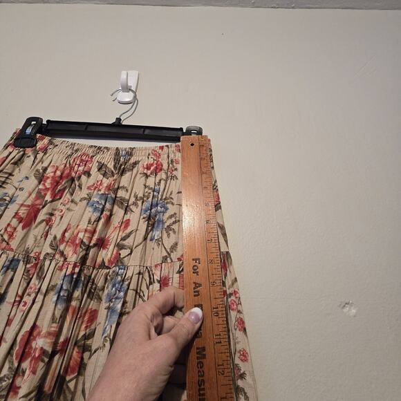 Vtg Country Classics Floral Tiered Maxi Skirt Womens MED Pleats Cottagecore Boho - Picture 5 of 8